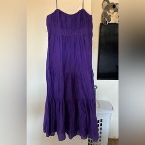 Ralph Lauren Purple Ruffled Tiered Maxi Dress